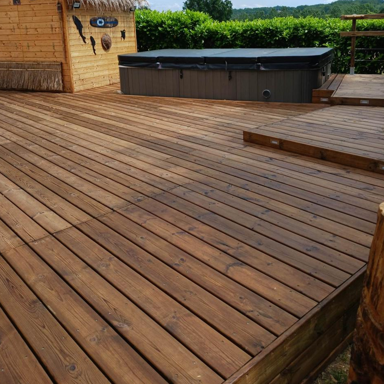 terrasse en bois pin saturateur