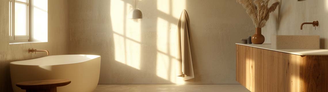 béton ciré salle de bain sur carrelage
