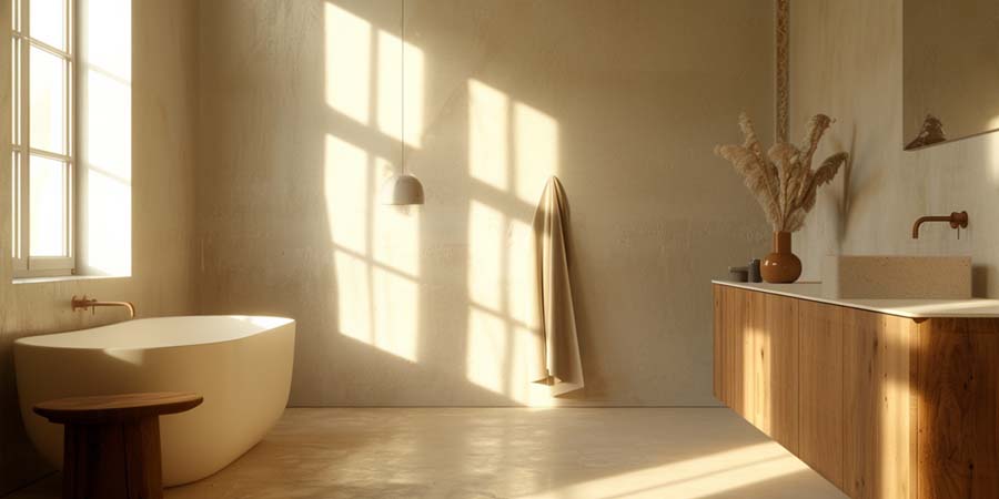 Béton ciré sur carrelage dans une salle de bain : guide complet pour une rénovation réussie
