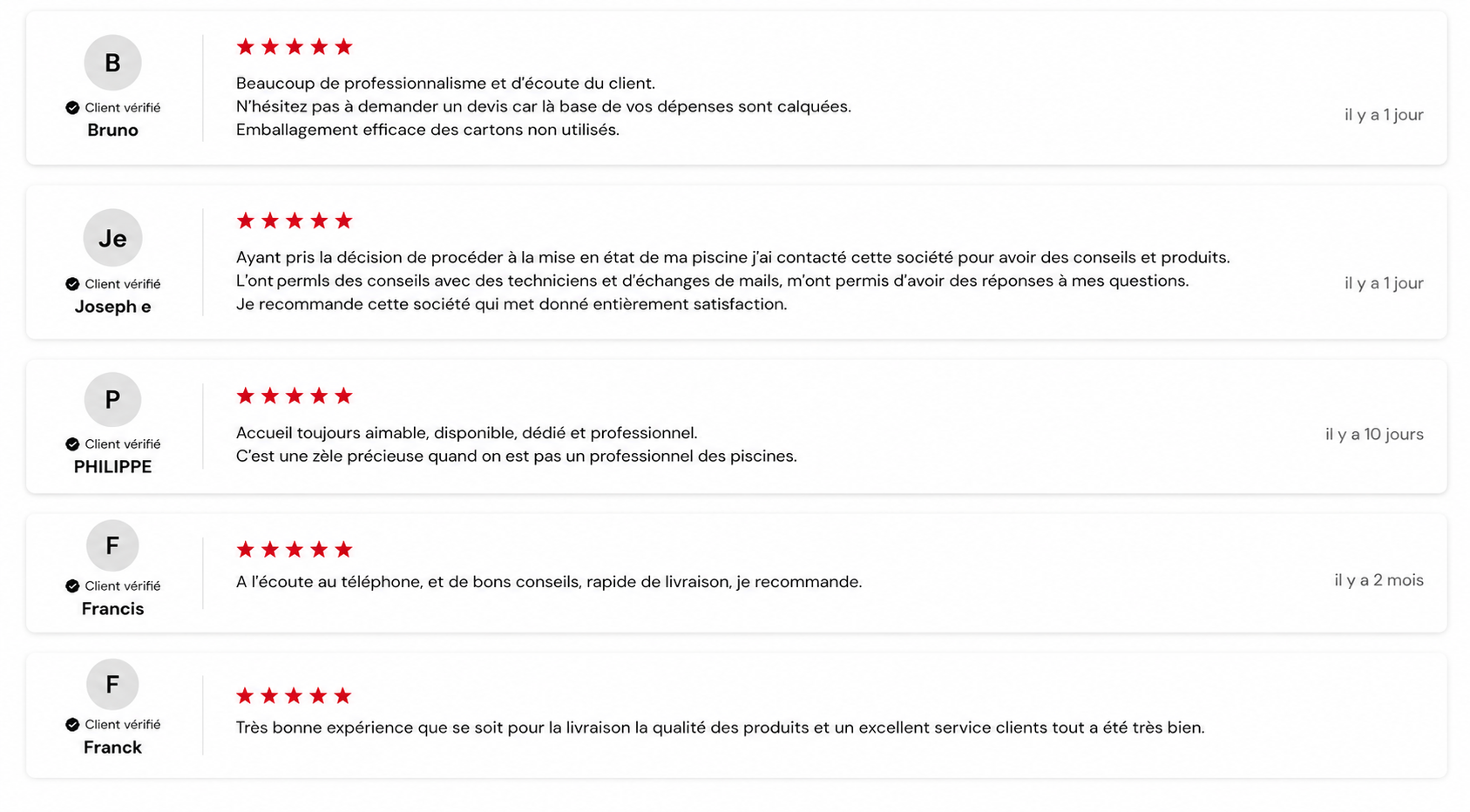 avis clients